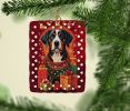 Entlebucher Mountain Dog Holiday Christmas Porcelain Ornament Christmas Tree Hanging Decorations for Home Christmas Holiday, Rectangle, Gift