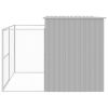 Dog House with Run Light Gray 84.3"x99.6"x71.3" Galvanized Steel